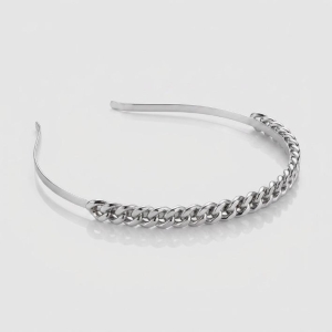 TIARA ELO GRUMET MÉDIO - BANHADO A RÓDIO BRANCO