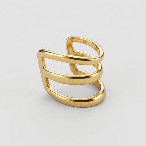 PIERCING FAKE 3 FIOS LISOS- BANHADO A OURO 18K