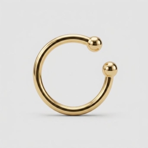 PIERCING FAKE FERRADURA ARGOLA LISA- BANHADO A OURO 18K