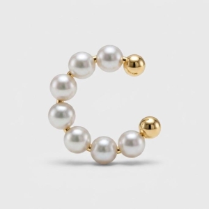 PIERCING FAKE PEROLAS- BANHADO A OURO 18K