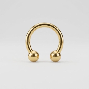 PIERCING FERRADURA LISO 8MM/10MM- BANHADO A OURO 18K