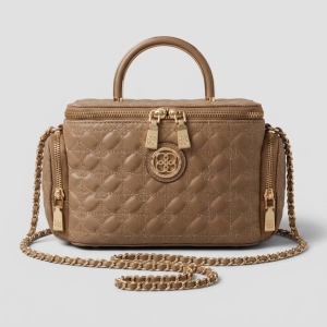 BOLSA MARROM BAÚ MONOGRAMA ALÇA CORRENTE  CHENSON