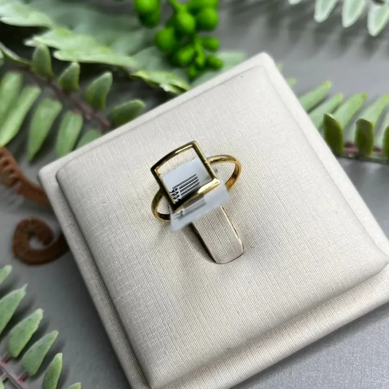 ANEL FORMAS GEOMETRICA QUADRADO Nª15 -BANHADO EM OURO 18K