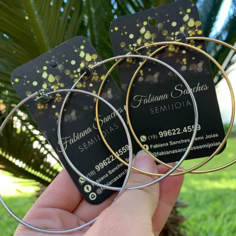 ARGOLA LISA MEDIA SEM TARRAXA-  BANHADA A OURO 18K