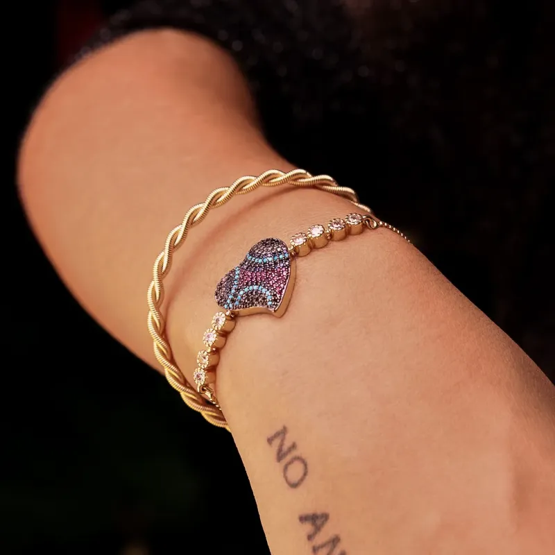 BRACELETE FIO DUPLO MOLA- BANHADO A OURO 18K
