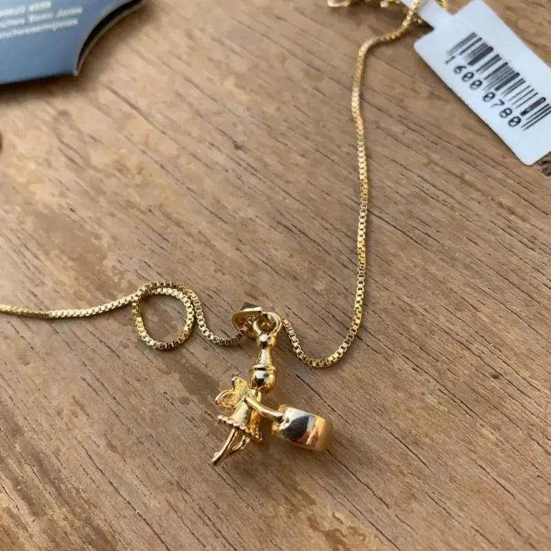 CORRENTE FADA DO DENTE - BANHADA A OURO 18K