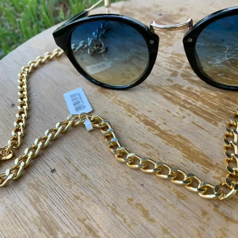 CORRENTE PORTA ÓCULOS GRUMET LISA  - BANHADO A OURO 18K
