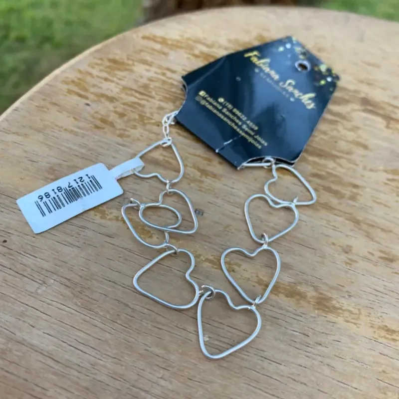 PULSEIRA DE CORAÇÃO VAZADO - PRATA 925