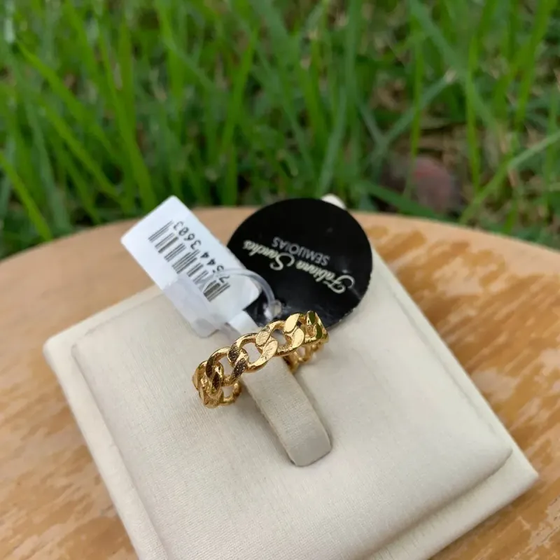 ANEL GRUMET SIMPLES  REGULÁVEL - BANHADO A OURO 18K