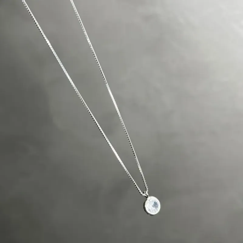 CORRENTE VENEZIANA PONTO DE LUZ CRISTAL REDONDO   -PRATA 925