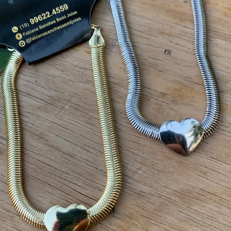 PULSEIRA FITA LACRAIA COM CORAÇÃO CHEIO - BANHADO A OURO 18K