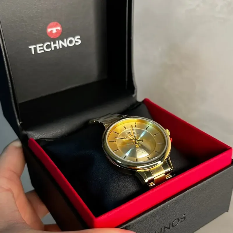RELÓGIO DOURADO LISO TECHNOS - COR OURO