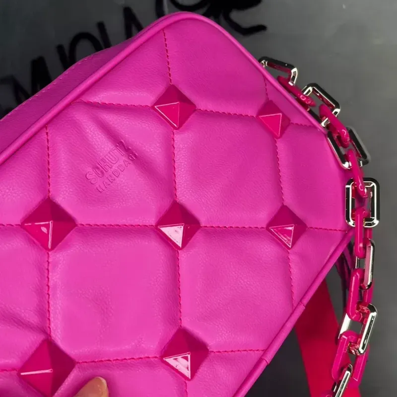 BOLSA REPLICA SCHUTZ PINK COM CORRENTE C/ ALÇA