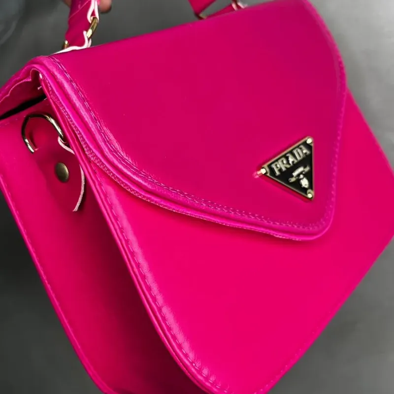 BOLSA REPLICA PRADA COURO SINTÉTICO PINK COM ALÇA