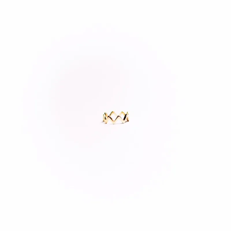 ANEL FALANGE ZIG ZAG SIMPLES Nº 06-BANHADO A OURO 18K