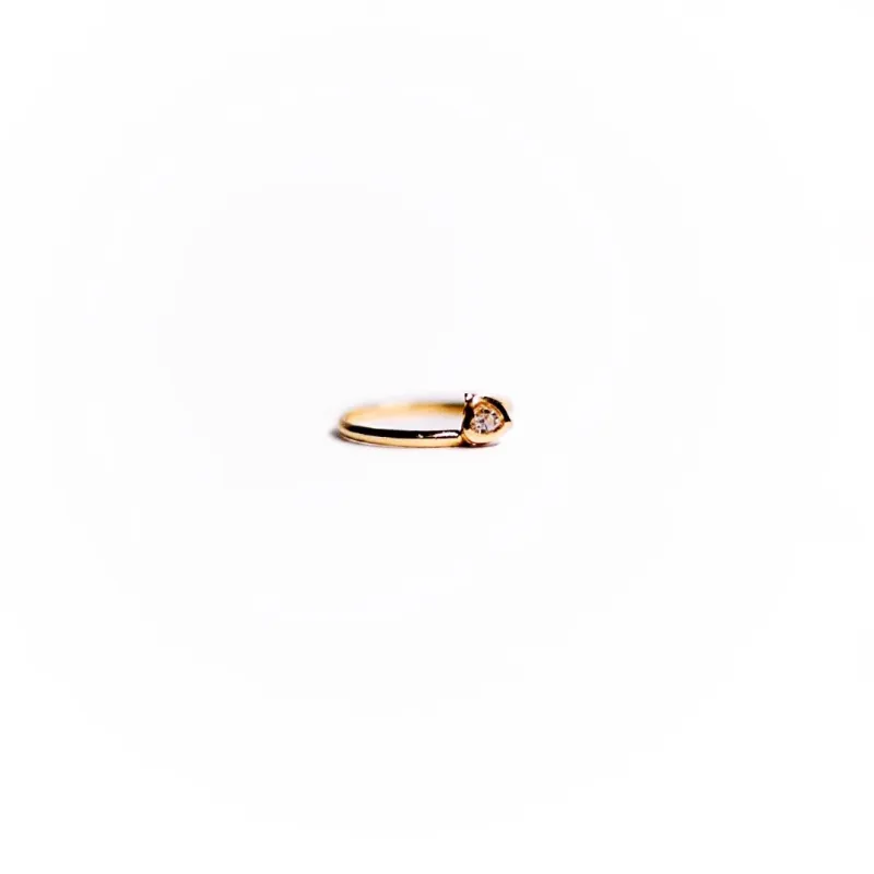 ANEL FALANGE CORAÇÃO COM ZIRCONIA Nª09 - BANHADO A OURO 18K