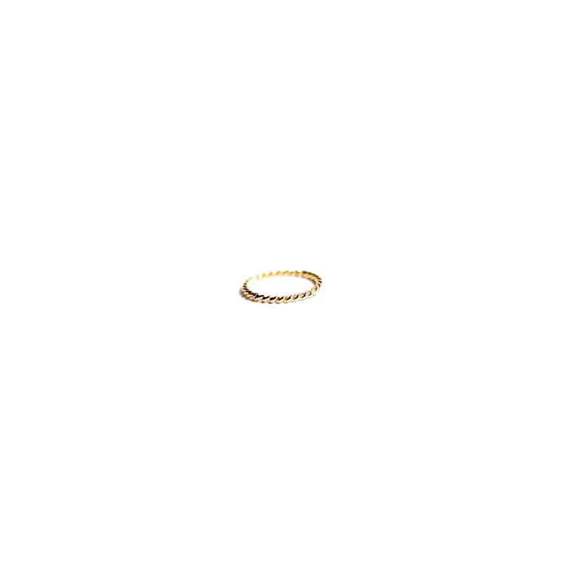 ANEL TRANÇADO SIMPLES LISO- Nª20 - BANHADO A OURO 18K