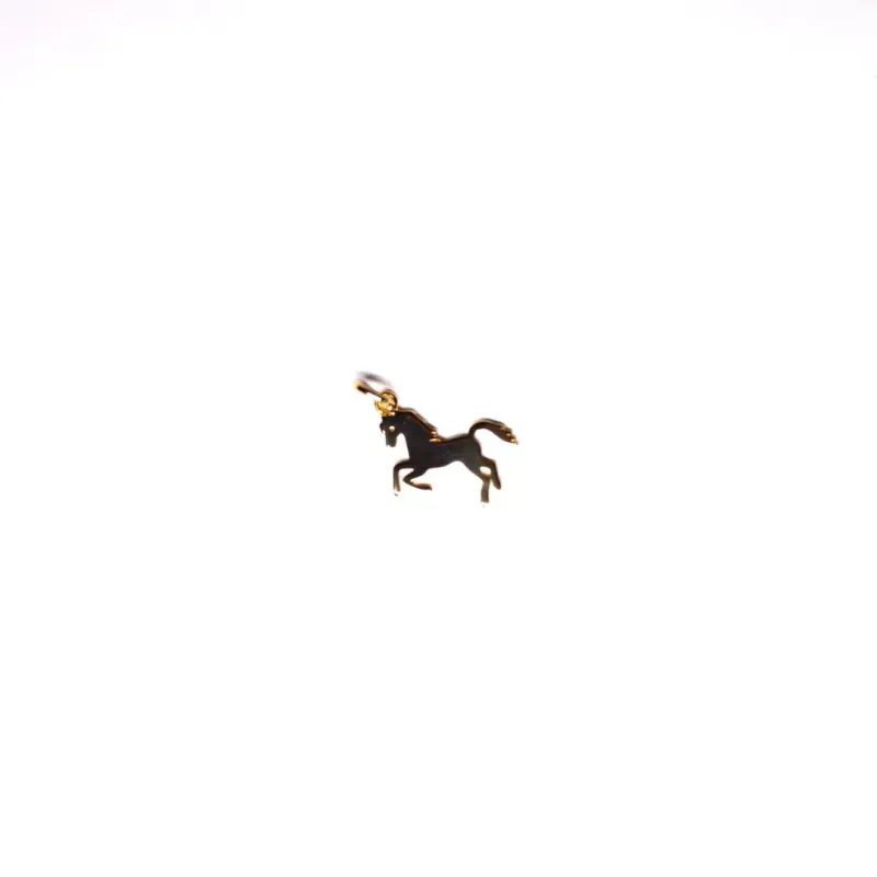 PINGENTE CAVALO PEQUENO LISO- BANHADO A OURO 18K