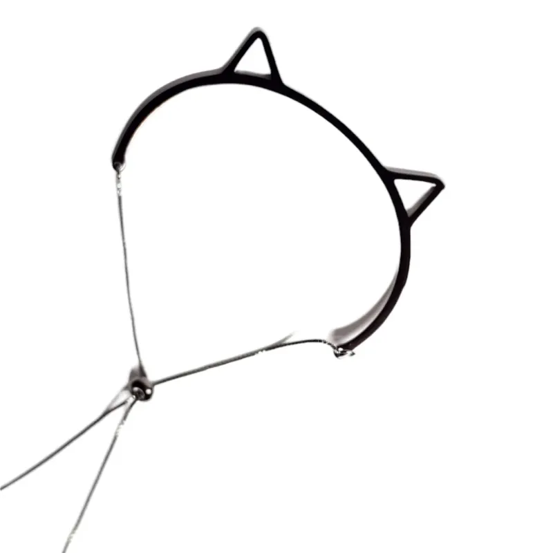 BRACELETE ORELHA DE GATO  -BANHADO A RÓDIO NEGRO