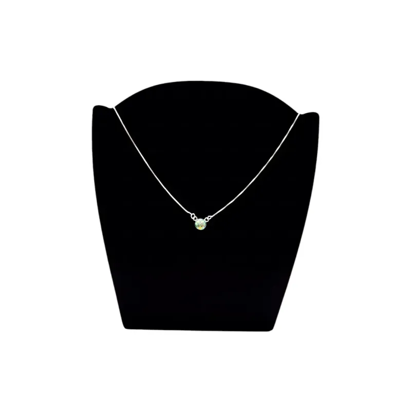 CORRENTE ESCAMA DE SEREIA FRUTA-COR VERDE  -PRATA 925