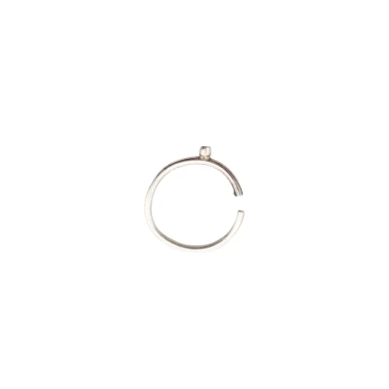 PIERCING ARGOLA LISA COM PONTO DE LUZ - PRATA 925