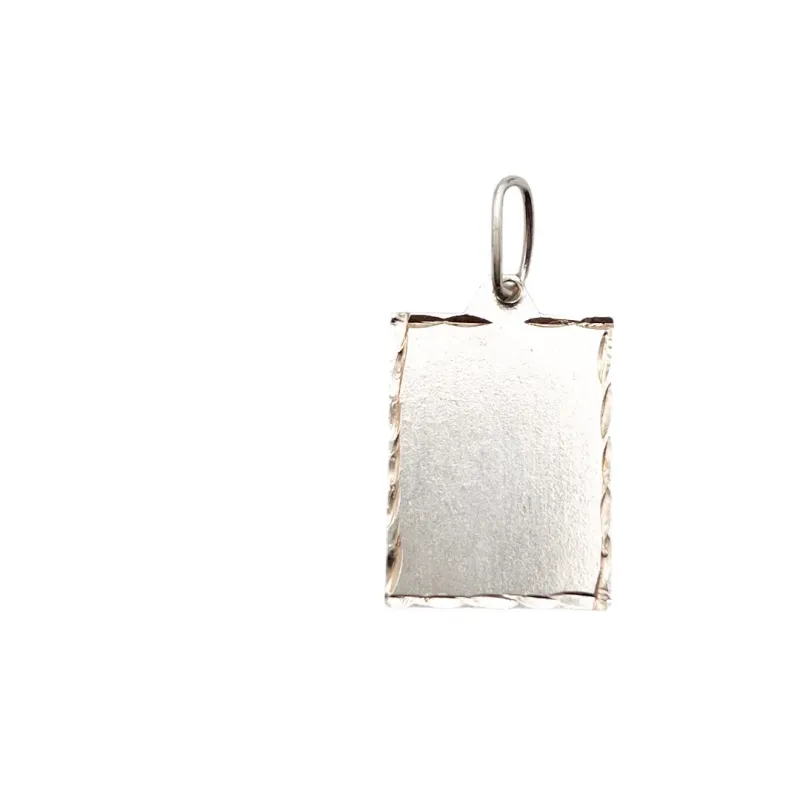 PINGENTE PLACA MEDIA TRABALHADA PARA GRAVAR- PRATA 925