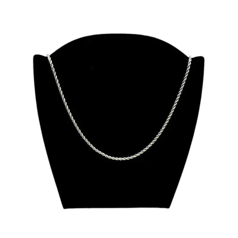 CORRENTE AVULSA CORDÃO BAIANO 50CM - BANHADO A RÓDIO BRANCO