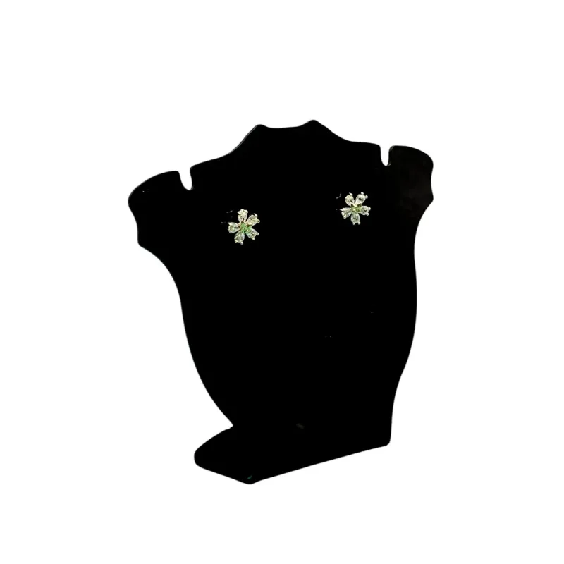 BRINCO PEQUENO FLOR COM ZIRCONIA CRISTAL - BANHADO A OURO 18K
