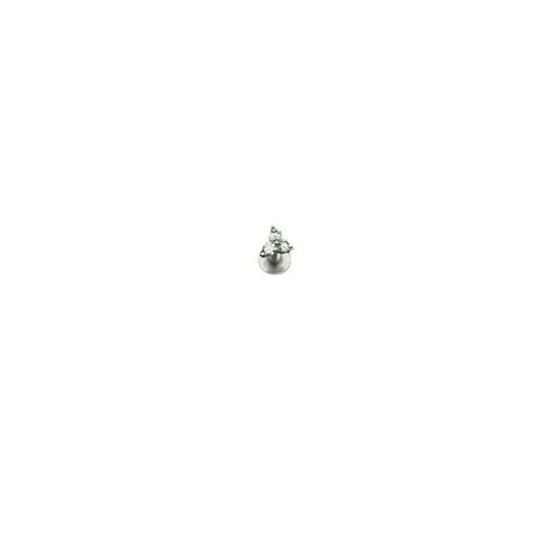PIERCING PINO FLOR COM ZIRCONIA CRISTAL 9MM -PRATA 925
