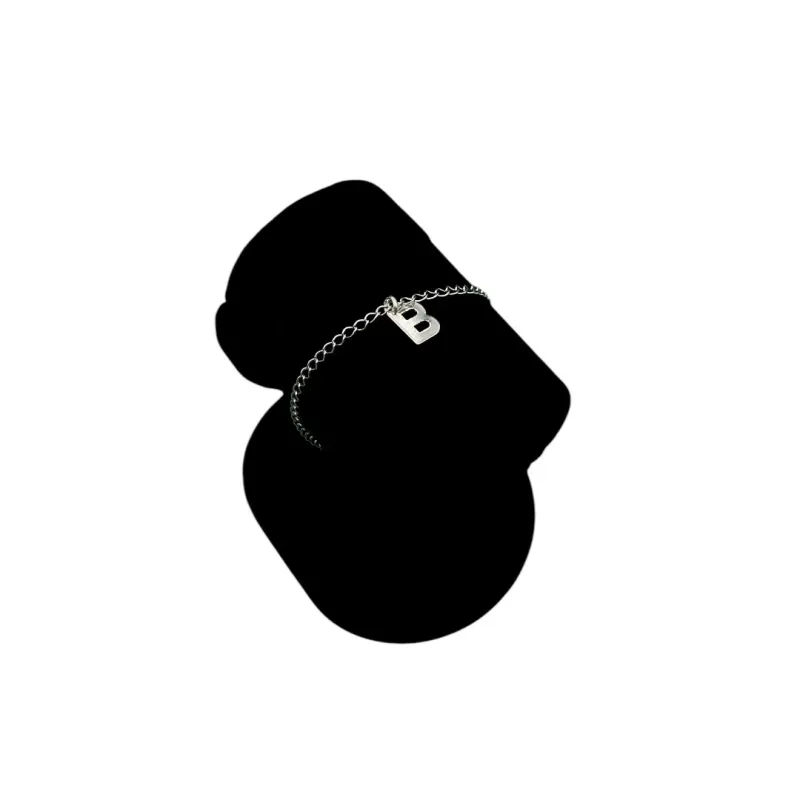 PULSEIRA GRUMET FINO COM INCIAL B- BANHADO A PRATA 925