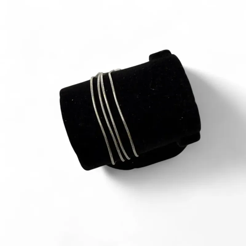 PULSEIRA RABO DE RATO 70CM LISA-  BANHADO A RÓDIO BRANCO