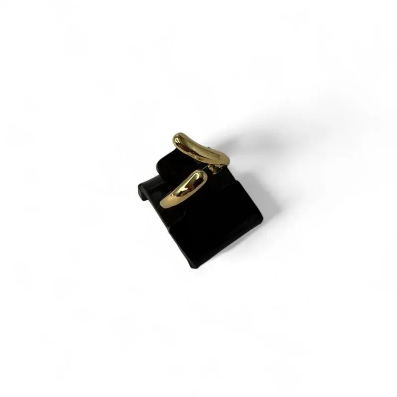 ANEL REGULAVEL COM 2 PONTOAS LISAS - BANHADO A OURO 18K