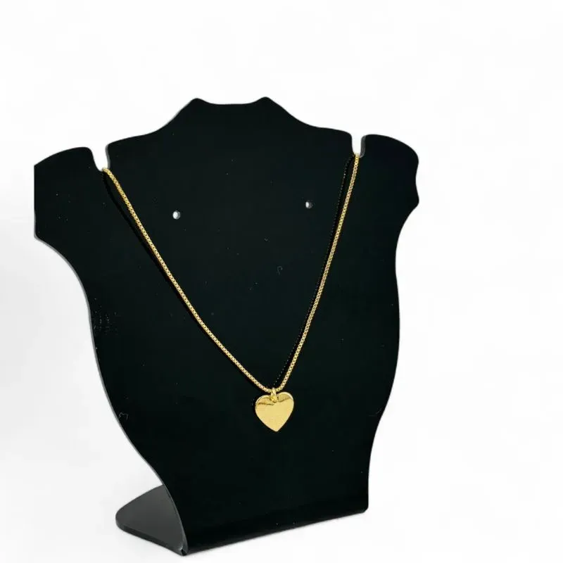 CORRENTE VENEZIANA CORAÇÃO LISO - BANHADO A OURO 18K