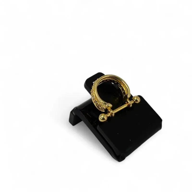 PIERCING CONCH 2 FILEIRA LISAS/ 1 ZIRCONIA   - BANHADO A OURO 18K