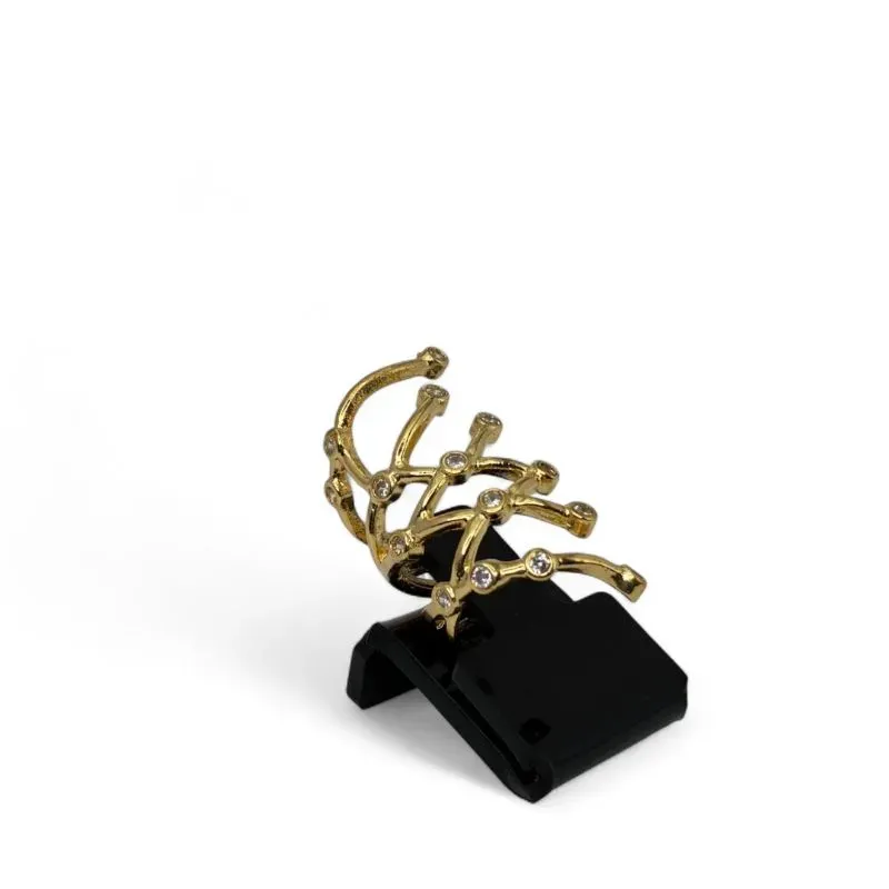 PIERCING FAKE REDE COM ZIRCONIA CRAVEJADA- BANHADO A OURO 18K