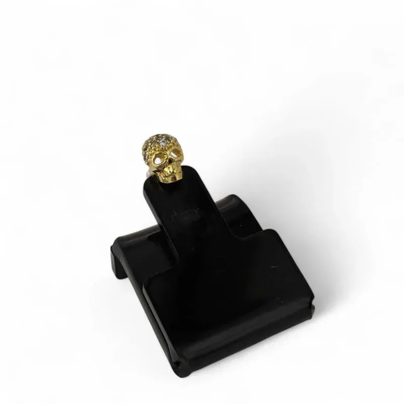 PIERCING PINO CAVEIRA CRAVEJADA - BANHADO A OURO 18K