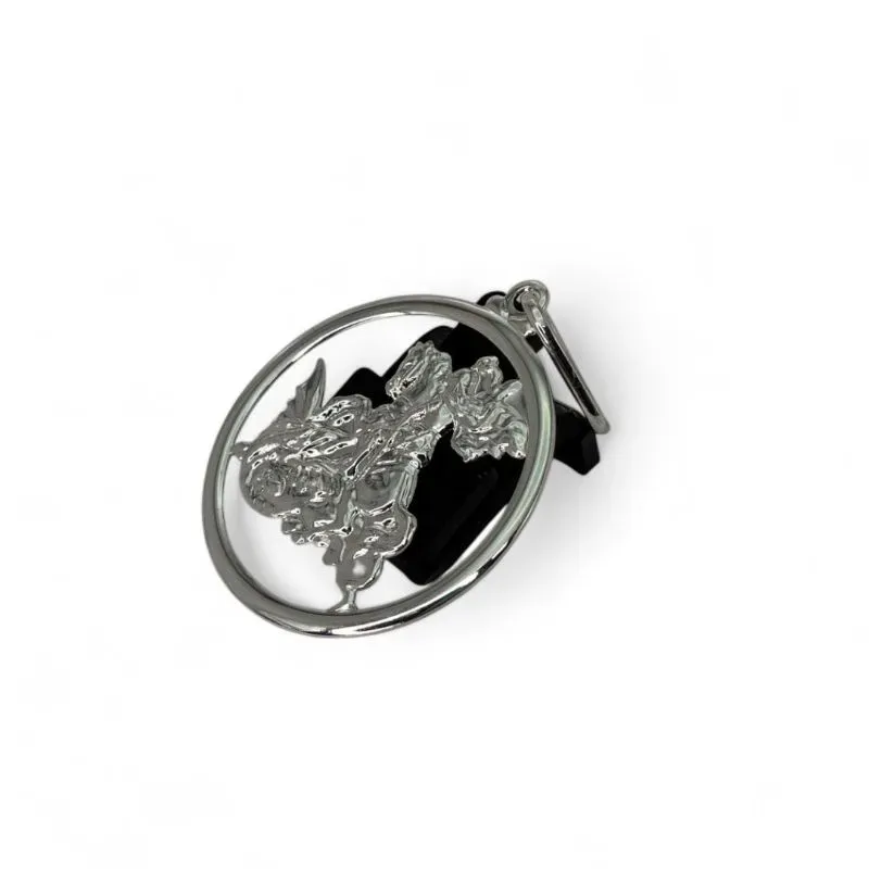 PINGENTE SÃO JORGE GRANDE - BANHADO A RÓDIO BRANCO