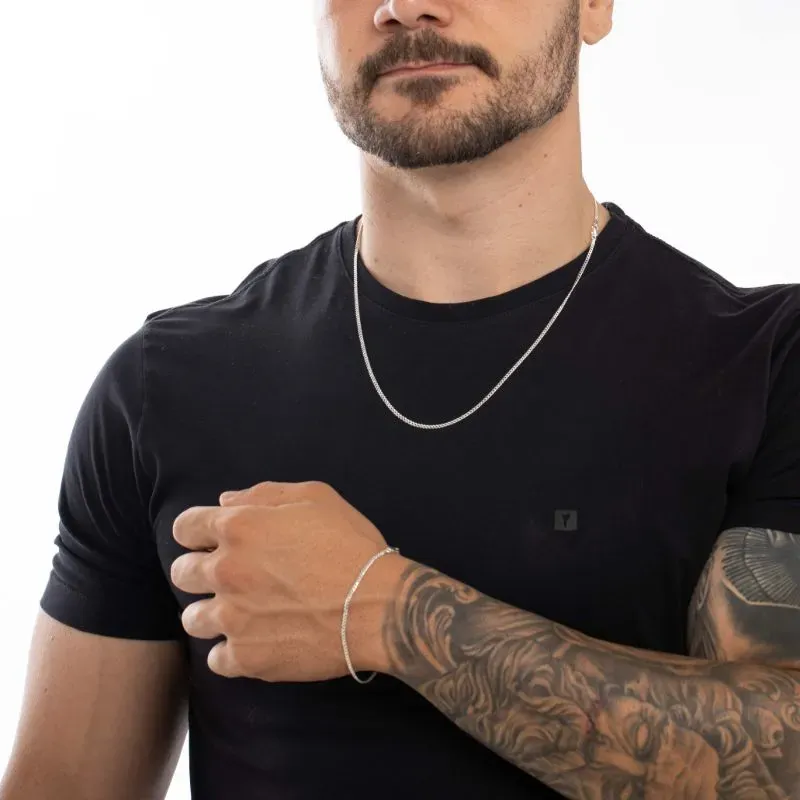 PULSEIRA GRUMET FINO -PRATA 925