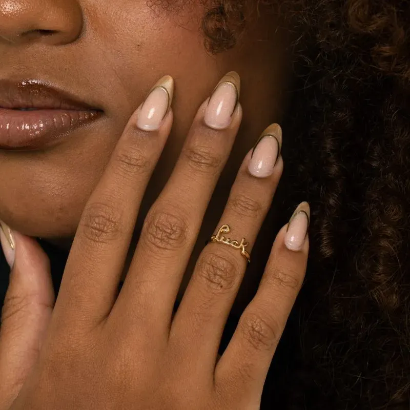 ANEL FALANGE LUCK Nª05- BANHADO A OURO 18K