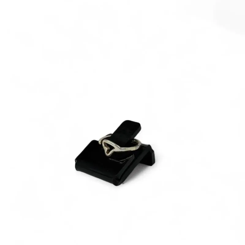 ANEL REGULÁVEL CORAÇÃO TORTO - PRATA 925