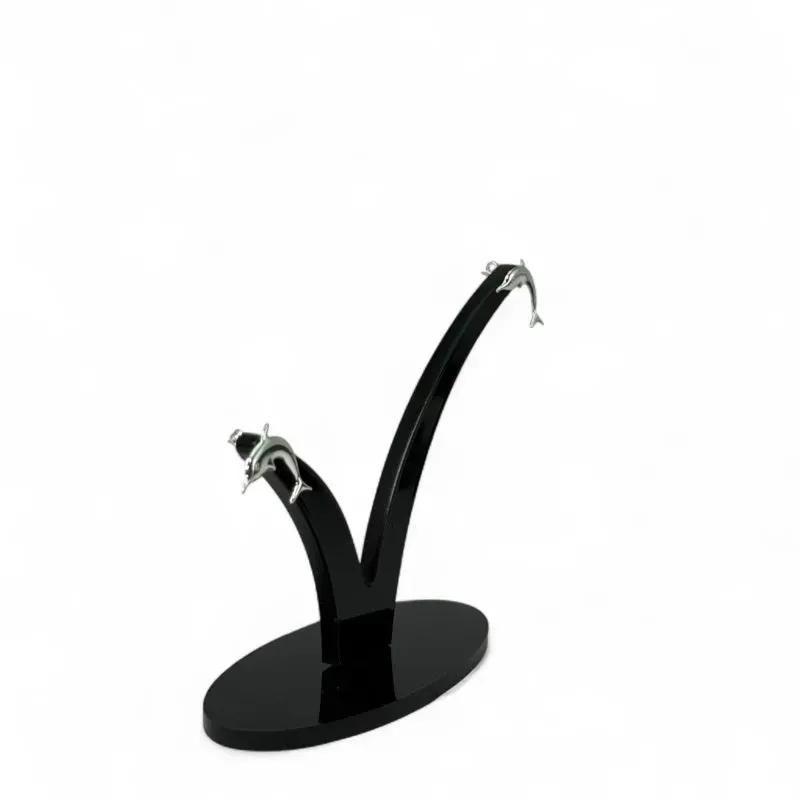 BRINCO PEQUENO GOLFINHO MÉDIO LISO - BANHADO A PRATA 925