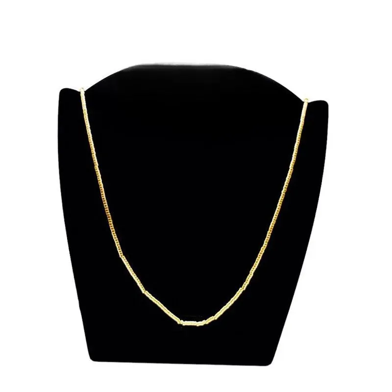 CORRENTE CUMPRIDA PALITO QUADRADO 1,20CM - BANHADO A OURO 18K