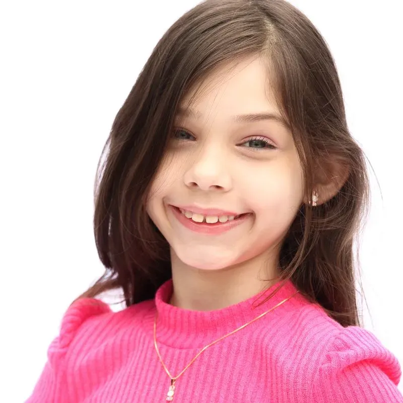 CORRENTE INFANTIL 45CM COELHO RESINADO - BANHADO A OURO 18K