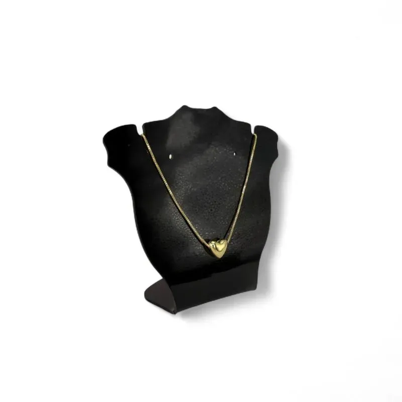 CORRENTE VENEZIANA COM CORAÇÃO LISO - BANHADO A OURO 18K