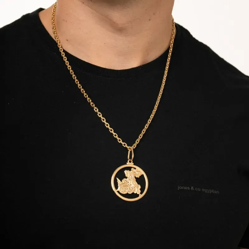 PINGENTE SÃO JORGE GRANDE - BANHADO A OURO 18K