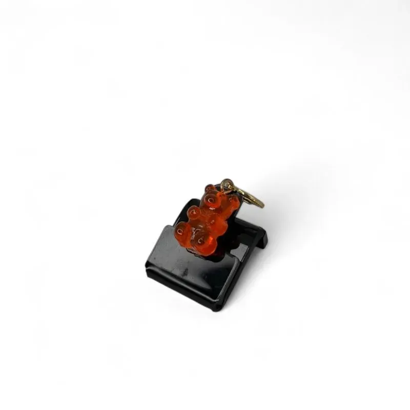 PINGENTE URSINHO TED LARANJA TRANSPARENTE - BANHADO A OURO 18K