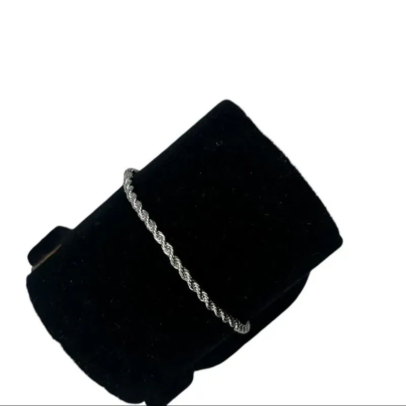 TORNOZELEIRA CORDÃO BAIANO MÉDIO  - BANHADO A RÓDIO BRANCO