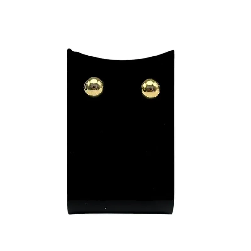 BRINCO BOLINHA MÉDIA LISA   - BANHADO A OURO 18K