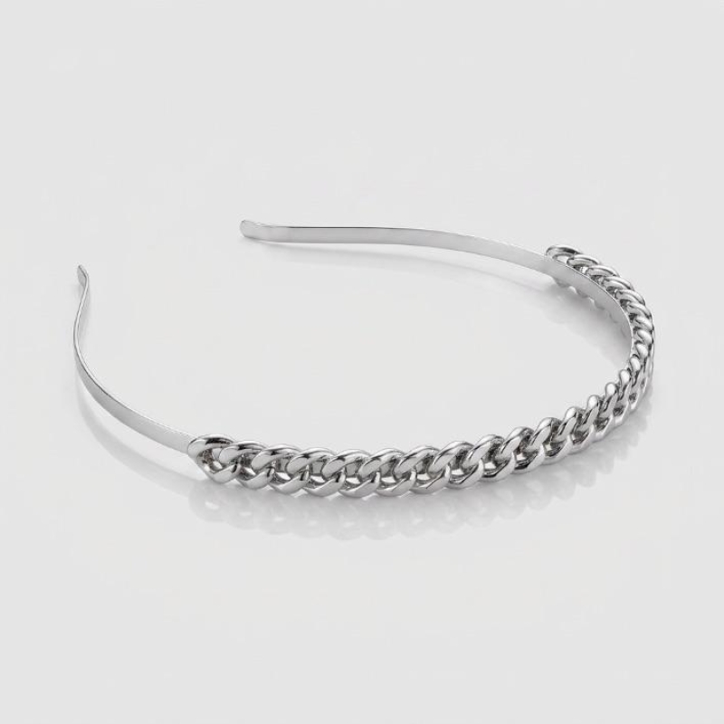 TIARA ELO GRUMET MÉDIO - BANHADO A RÓDIO BRANCO