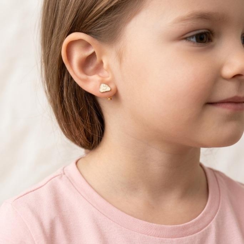 BRINCO INFANTIL NUVEM RESINADA -BANHADO A OURO 18K